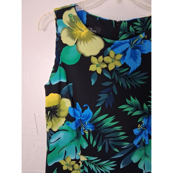AGB Floral Tropical Print Shift Dress Womens Size 14 Sleeveless Round Neck - Picture 4 of 9